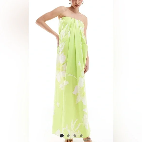 green emerald velvet dress Rent Asos Design Cotton Cut Out Pleat Detail Midi Dress With Belt In Lime  Green